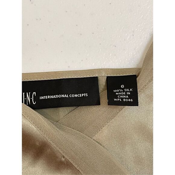 I.N.C. International Concepts silk sleeveless blouse size 6 gray - Picture 5 of 5